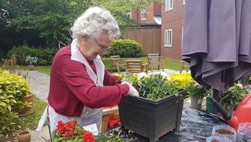 Newcastle Upon Tyne care home Residents enjoy a spot of gardening